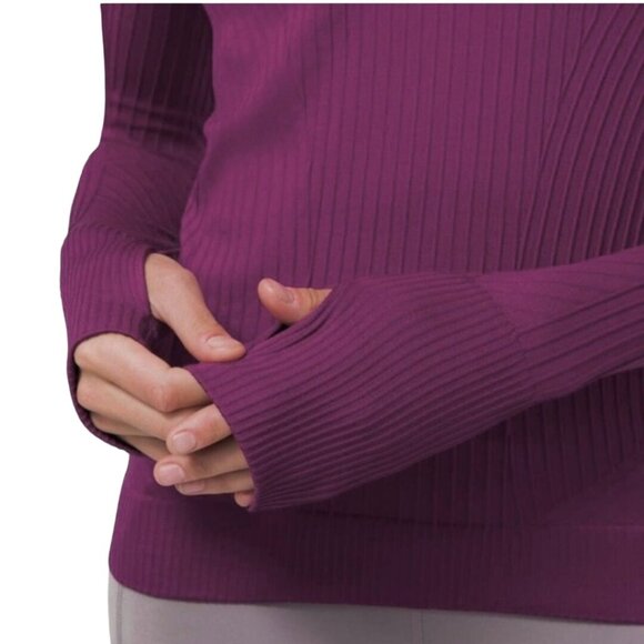 Lululemon NWT* Rest Less Long Sleeve Pullover Marvel Plum (discoloration) Size 2 - Picture 6 of 8